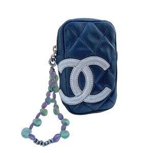 Vintage Chanel Ligne Cambon Zip Mini Belt Pouch Wallet Belt White Black
